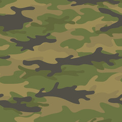 Seamless camouflage pattern. Military camo from spots. Print on fabric. Vector illustration