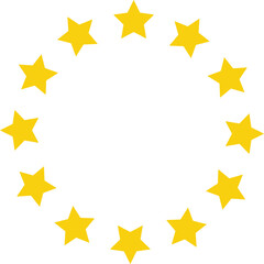 Stars in circle yellow icon