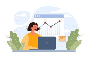 Poster - business analytics. financial operation optimization, strategy development,