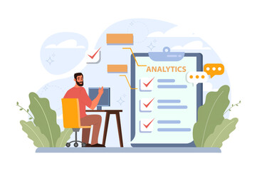 Poster - business analytics. financial operation optimization, strategy development,