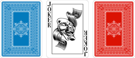 Leinwandbilder - Poker size Joker playing card plus reverse