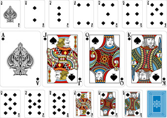 Leinwandbilder - Poker size Spade playing cards plus reverse
