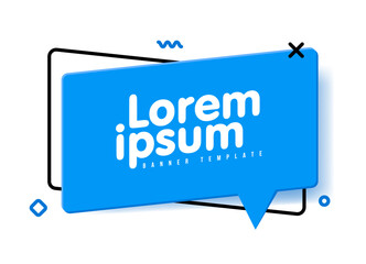 Poster - 3d Speech Bubble Shape. Vector chat box banner. Sticker, tag, badge template with space for text.