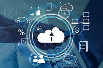 Poster - cloud technology and networking concept.