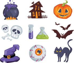 Halloween or horror movie sticker set