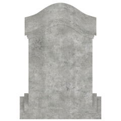 3D rendering illustration of a tombstone