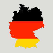 Gemany Map. Germany Flag. Germany Silhouette.