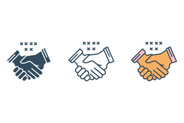 Wall Mural - handshake line icon. Simple element illustration.  handshake concept outline symbol design.