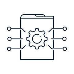 Poster - The concept of software development, internet technology, administration. Vector icon isolated on white background.