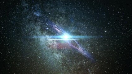 view of galactic circles that revolve in the great universe, outer space