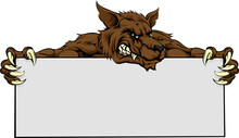 Wolf Mascot Sign