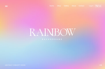 Wall Mural - Rainbow gradient background. Holographic vector abstract cover for Poster, Brochure, Advertising, Placard, Invitation Card, Music Festival, Night Club, Landing Page Website. Soft color