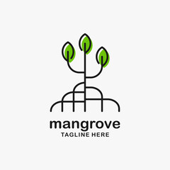 Wall Mural - Mangrove tree logo design