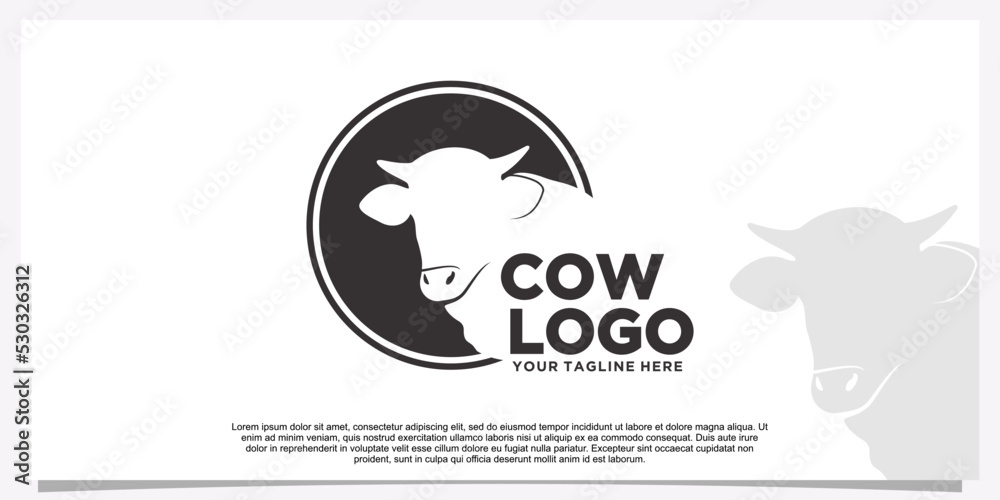 Vector of a cow head design on white background farm animal Premium ...