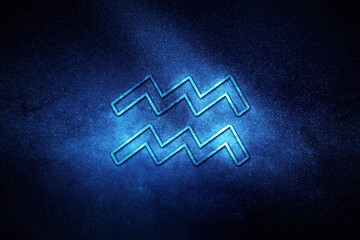Wall Mural - aquarius zodiac sign, night sky, horoscope astrology background, aquarius horoscope symbol