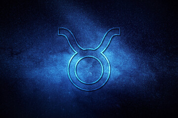 Wall Mural - taurus zodiac sign, night sky, horoscope astrology background, taurus horoscope symbol