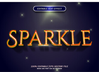 Poster - Luxuty Sparkle text effect. editable font effect. neon light font style