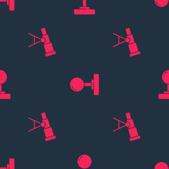 Poster - Set Telescope and Joystick on seamless pattern. Vector