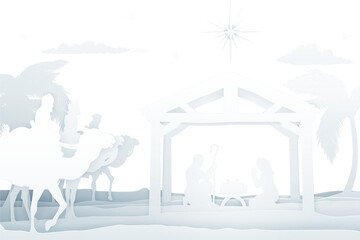 Nativity Christmas Scene Papercraft Style