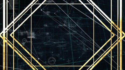 Poster - Animation of infographic interface with abstract pattern and dots interconnecting with lines