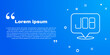 © Kostiantyn - White line Search job icon isolated on blue background. Recruitment or selection concept. Human resource and recruitment for business. Vector