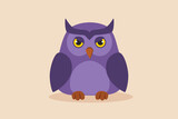 Fototapeta Pokój dzieciecy - Cute owl animal. Color animal concept. Flat vector illustrations isolated.