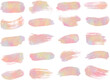 set of different brushes shapes with unicorn pink pastel colors