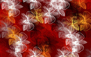 Poster - Light Red, Yellow vector abstract background with flowers.