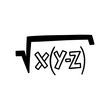 Mathematical equation, formula. Education theme, getting knowledge. Vector black and white isolated illustration hand drawn doodle