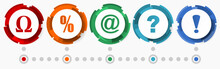 Web Symbols Vector Icons, Flat Design Web Button Set, Colorful Infographic Template
