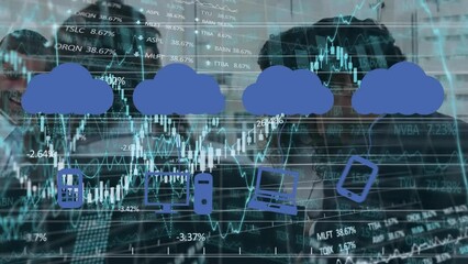 Poster - Animation of financial data processing over network of connections and world map