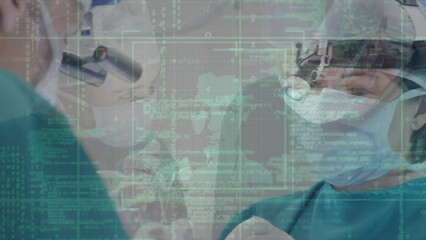 Poster - Animation of data processing over girl in dentist chair