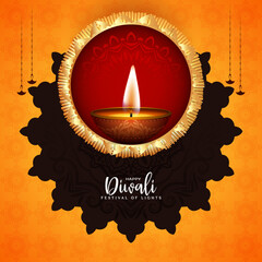 Happy Diwali festival cultural religious yellow background design