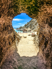 Wall Mural - View of Halona Cove lava tube, Oahu, Hawaii