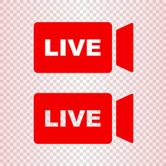 Poster - live camera icon set. live streaming. live broadcast. vector.