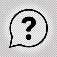 Poster - Question emotion icon. Question mark and Speech bubble. Vector.