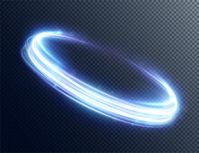 Light Blue Twirl. Curve Light Effect Of Blue Line. Luminous Blue Circle. Light Blue Pedistal, Podium, Platform, Table. Vector PNG. Vector Illustration	

