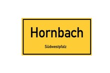 Isolated German city limit sign of Hornbach located in Rheinland-Pfalz