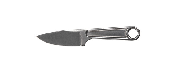 A knife with a metal handle made from a wrench. Tool weapon. Isolate on a white back.