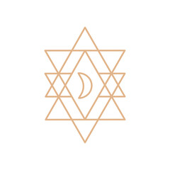 Wall Mural - Logo in a modern style. Vector linear icon. Boho characters - moon logo design templates - abstract design elements for decoration in modern minimalist style for social media posts, stories.