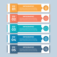 Presentation business infographic template with 5 options