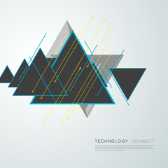 Poster - Abstract template pattern shapes decoration. Vector triangles element. Modern technology illustration background