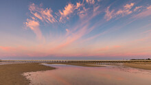 Wispy Clouds Adorn The Long Jetty At Sunrise, Port Welshpool