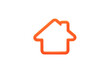 © PRASERT - Orange home icon symbol. House icon