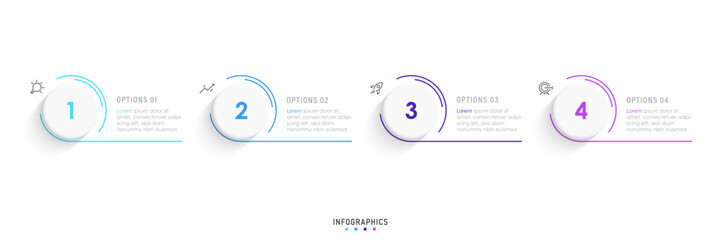 Wall Mural - vector infographic label design template with icons and 4 options or steps. can be used for process 