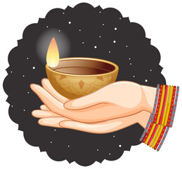 Wall Mural - Diwali diya concept vector