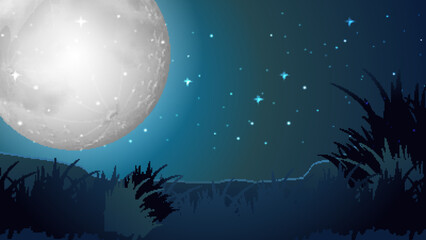 Sticker - Thumbnail design with super moon night