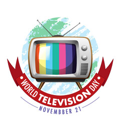 Wall Mural - World Television Day Logo Design