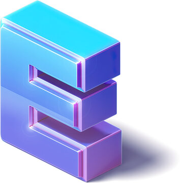 Isometric 3D Letter E