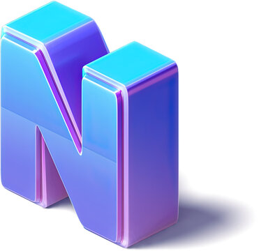 isometric 3d letter n